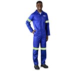 Safety Polycotton Boiler Suit - Reflective Arms Legs & Back - Yellow Tape - Image 4