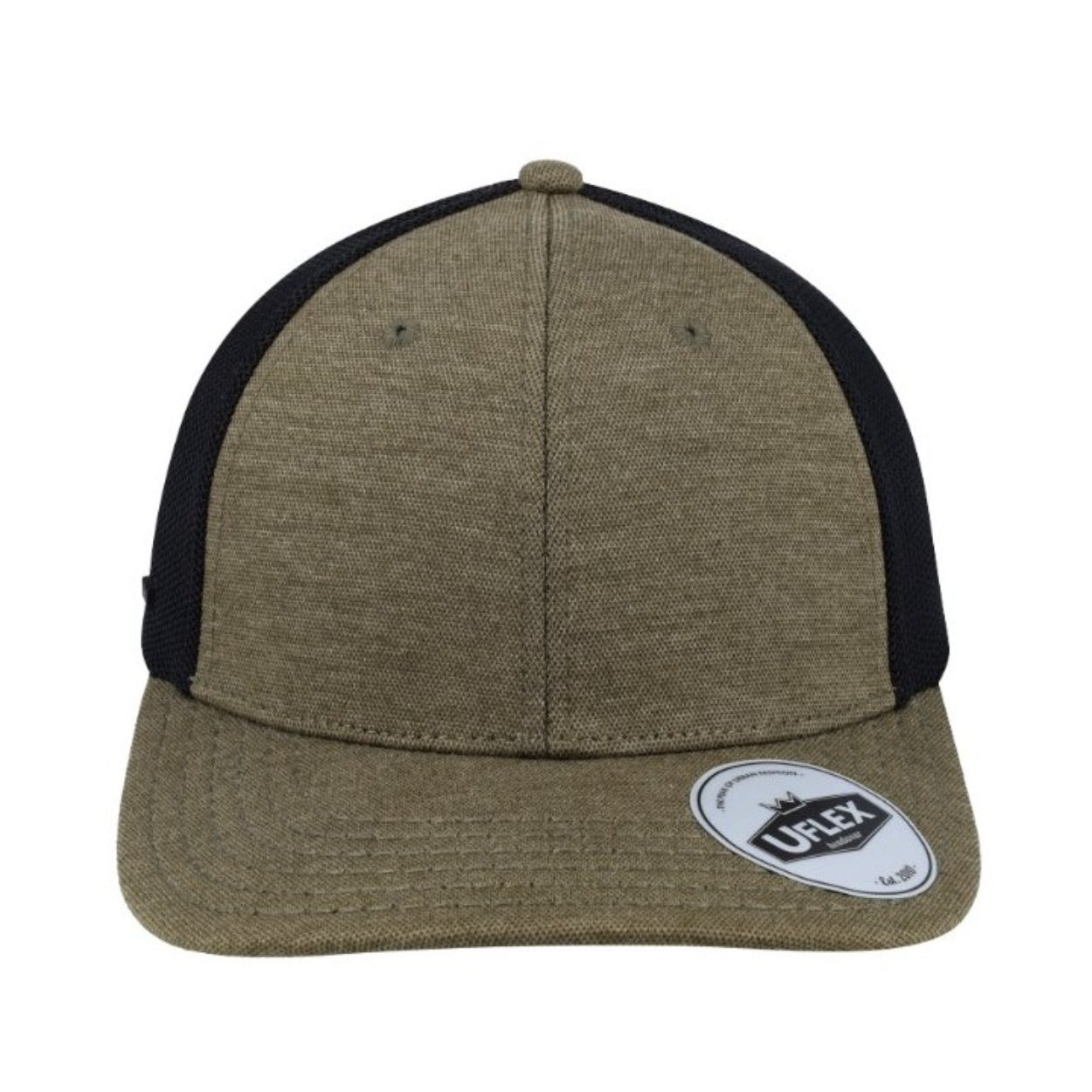 U15503AGRN-XXL - Uflex 6 Panel Fitted Trucker - Army Green / Extra Extra Lar