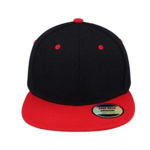 S12608BLACK/RE - Snapback Two-Tone Cap - Black/Red