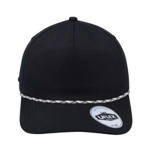 U23508BLACK/GRY - 5 Panel Ripstop Dad Cap - Black/Grey Camo