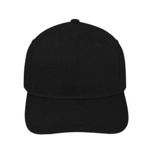 V6009BLACK - 6 Panel Br Cotton Cap - Black