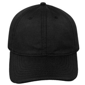 17603BLACK - Washed Oil Skin 6P Cap - Black