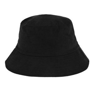 H2401BLACK-59CM - Corduroy Bucket Hat - Black / 59cm