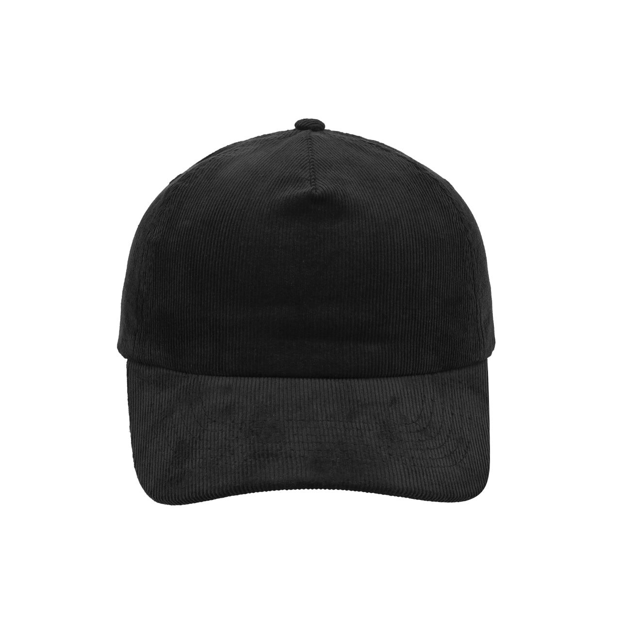 F24501BLACK - Corduroy 5 Panel Cap - Black