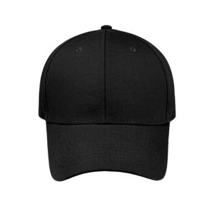 S21600BLACK - Ripstop 6 Panel Cap - Black