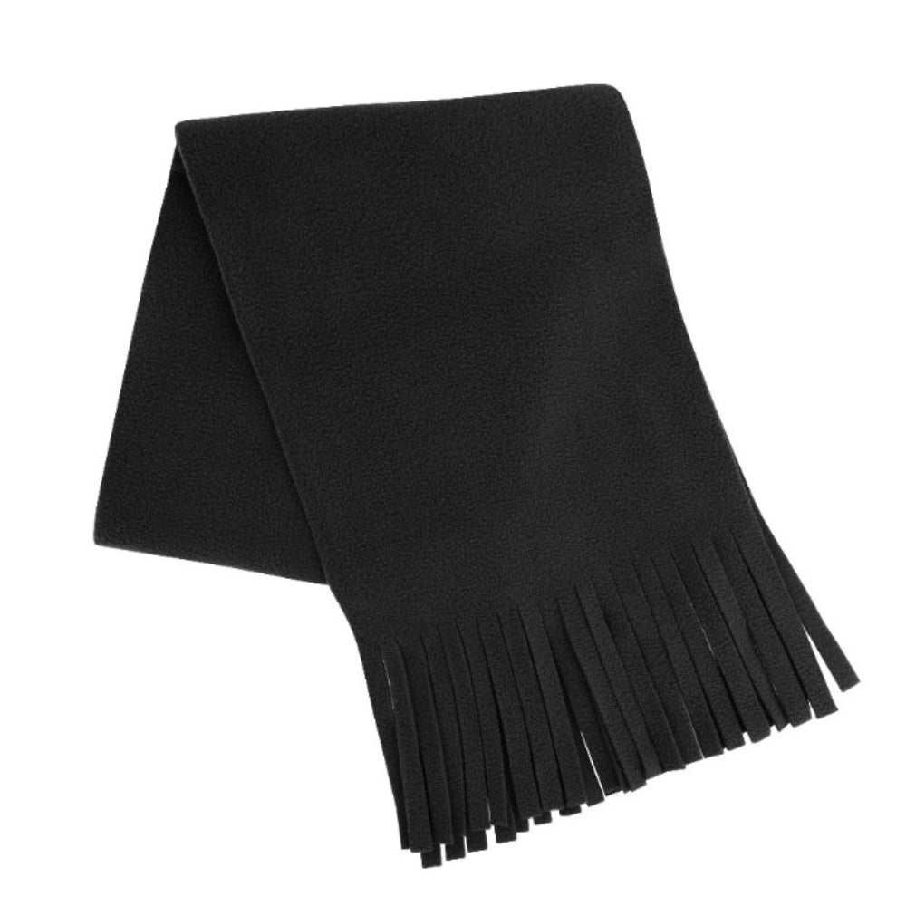 B005BLACK - Polar Fleece Tassle Scarf - Black