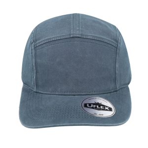 U22505BLUEJEAN - 5 Panel Washed Cotton Cap - Blue Jean