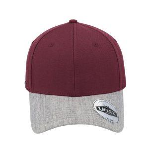 U15608BURG/GRY - Uflex 6P Curved Peak Snapback - Burgundy Grey / Standard Size