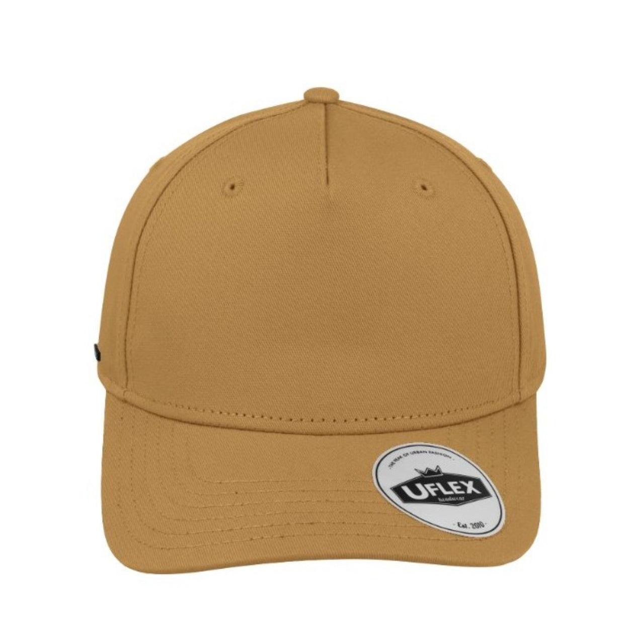 U15518CAMELS - Uflex 5P Curved Peak Snapback - Camel
