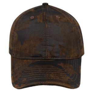 17603CAMOBROWN - Washed Oil Skin 6P Cap - Camo Brown-Soli