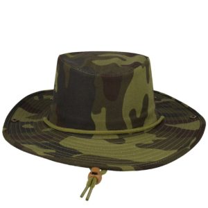 K6048CAM BRN-56 - Kiddies Wide Brim Safari Hat - Camo Brown / 56 CM