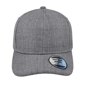 S17607CHARCMEL - American Curved Peak Cap - Charcoal Melang