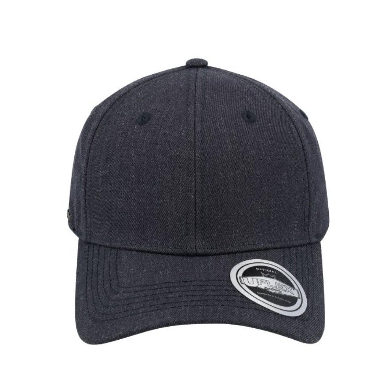 U15608CHARMEL - Uflex 6P Curved Peak Snapback - Charcoal Melange / Standard Size