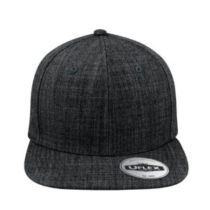 U15606CHARCOAL - Uflex 6P Flat Peak Snapback - Charcoal