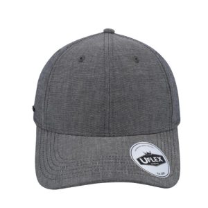 U20609DARK GREY - Uflex Cotton Chambray Baseball - Dark Grey