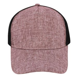 F21501DUPINKBLK - 5 Panel Summit Trucker Cap - Dusty Pink/Black