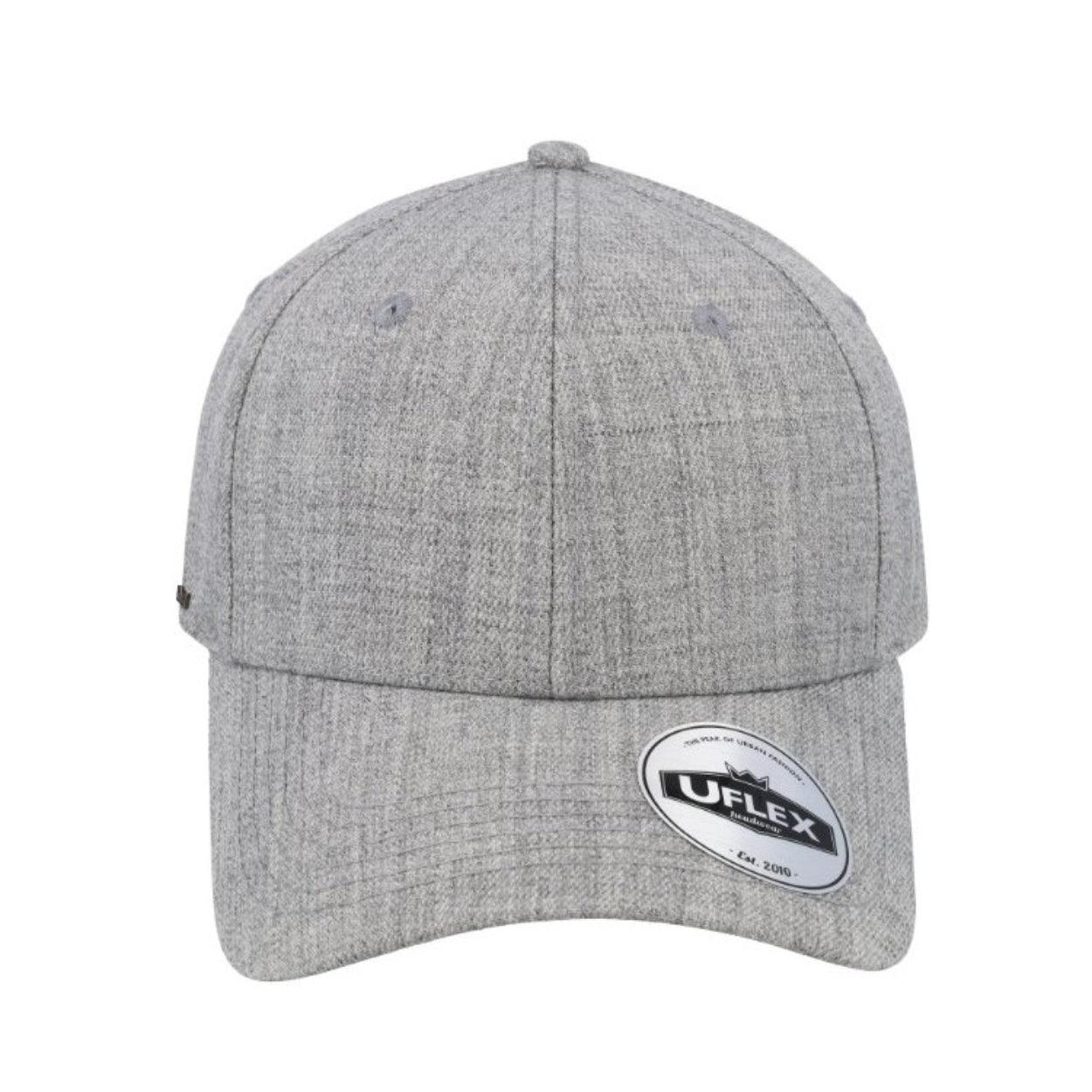 U15608GRY - Uflex 6P Curved Peak Snapback - Grey / Standard Size
