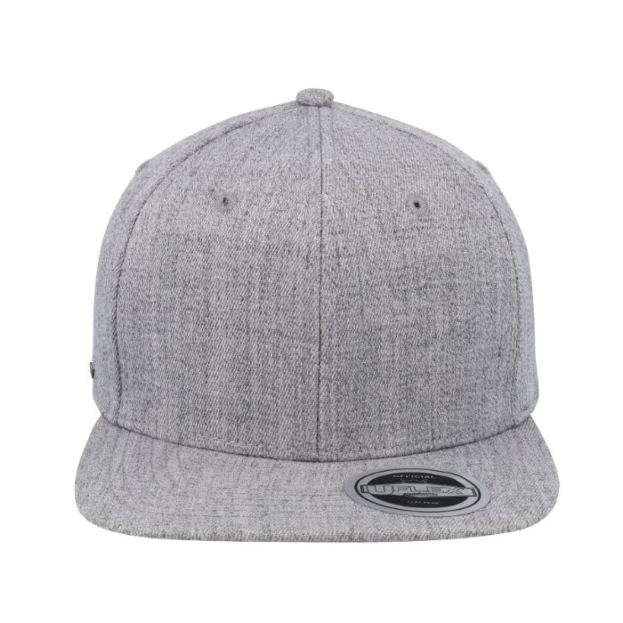 U15604GREY-S/M - Uflex 6P Flat Peak Fitted - Grey Melange / Small/Medium