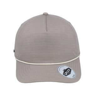 U23508GREY/SILV - 5 Panel Ripstop Dad Cap - Grey/White