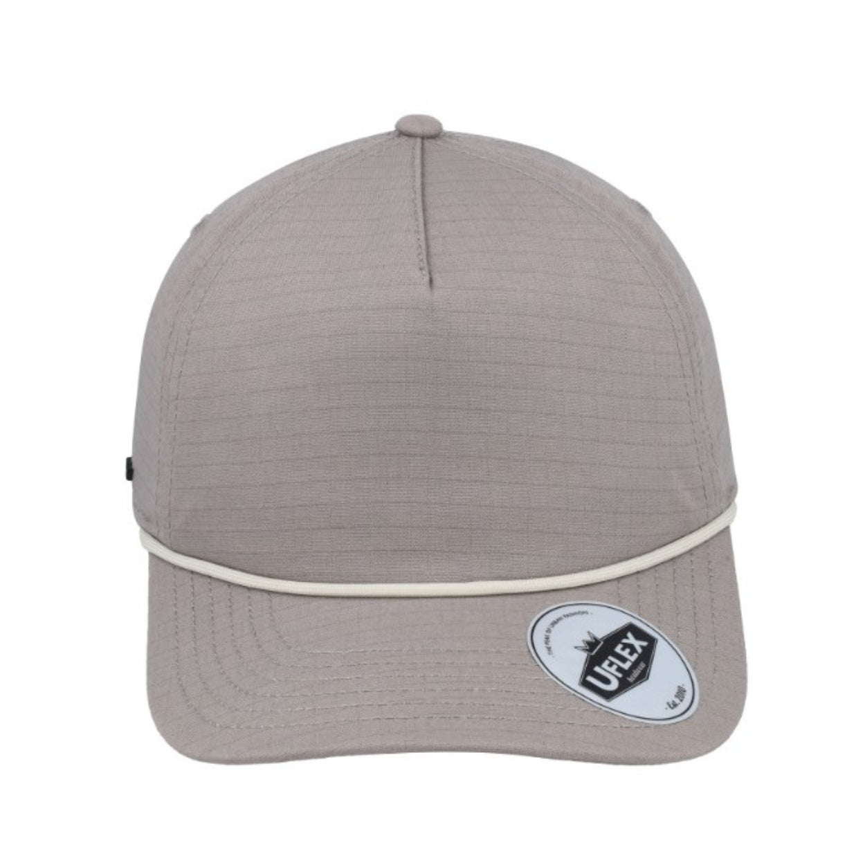 U23508GREY/SILV - 5 Panel Ripstop Dad Cap - Grey/White