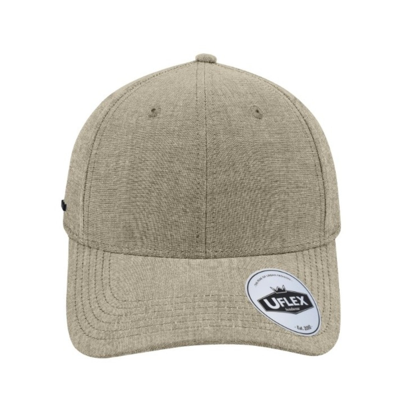 U20609LT GRY/KH - Uflex Cotton Chambray Baseball - Khaki