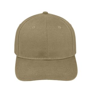 V6009KHAKI - 6 Panel Br Cotton Cap - Khaki