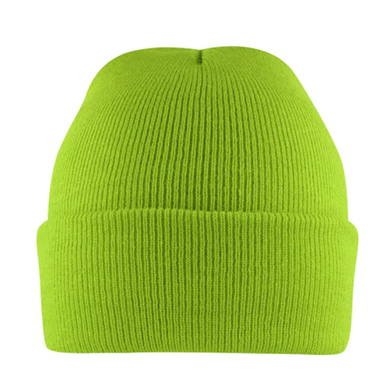 B001LIME - Cuffed Knitted Beanie - Lime