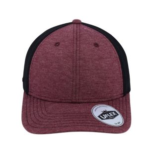 U15503MAR-XXL - Uflex 6 Panel Fitted Trucker - Maroon / Extra Extra Lar