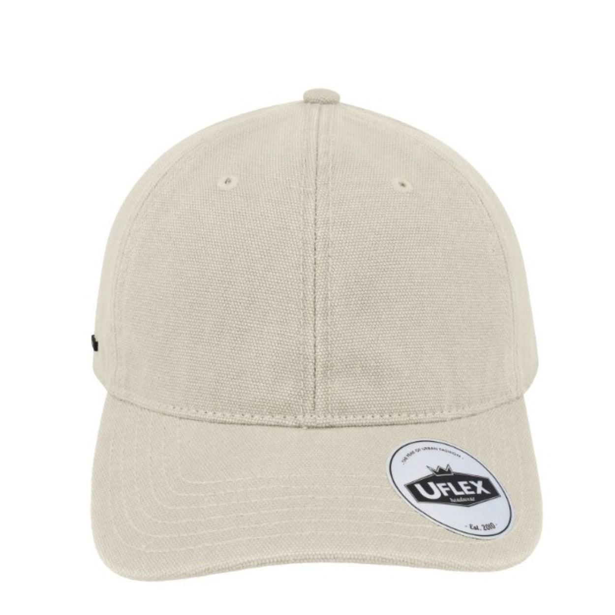 U22610NATURAL - 6P Washed Canvas Dad Cap - Natural
