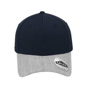 U15608NAVY/GREY - Uflex 6P Curved Peak Snapback - Navy/Grey / Standard Size
