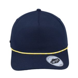 U23508NAVY/SMOO - 5 Panel Ripstop Dad Cap - NAVY/Yellow