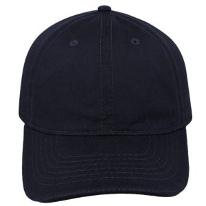 17603NAVY - Washed Oil Skin 6P Cap - Navy
