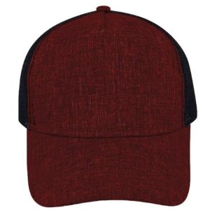 F21501REDBLK - 5 Panel Summit Trucker Cap - Red/Black