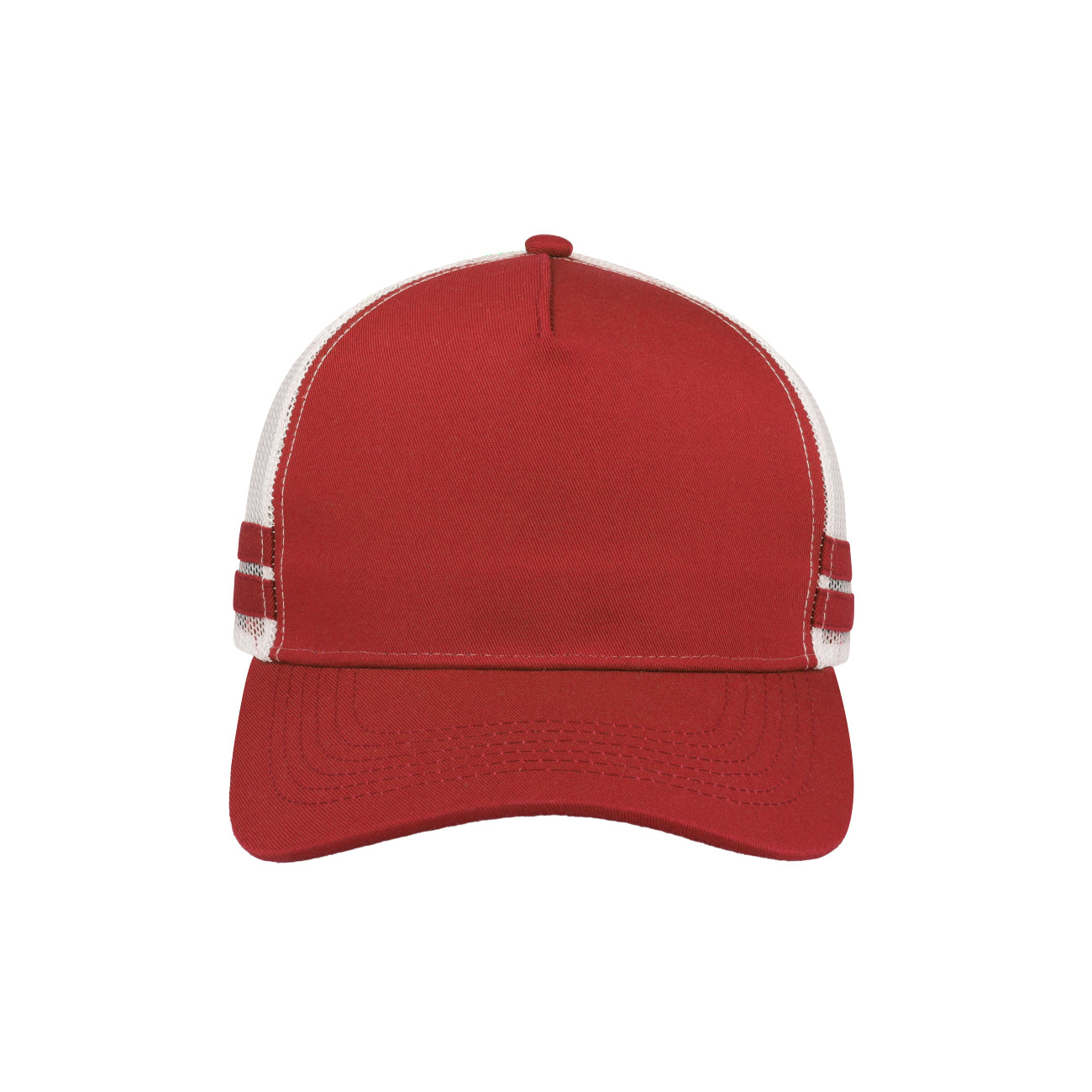 F24503RED/W/RED - Striped Trucker Cap - Red White Red