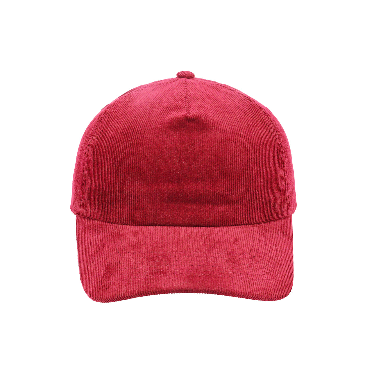 F24501RED - Corduroy 5 Panel Cap - Red