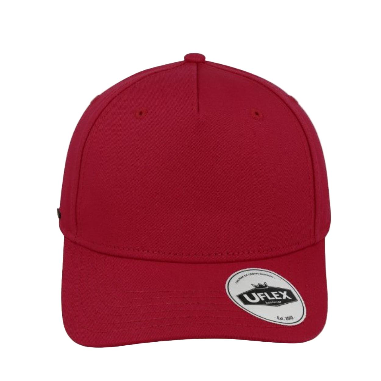 U15518REDD - Uflex 5P Curved Peak Snapback - Red