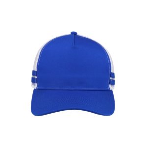 F24503RYL/W/RYL - Striped Trucker Cap - Royal White Royal