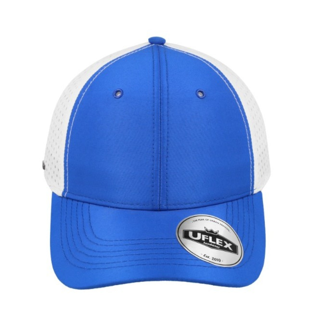 U15618ROYAL/WHT - Uflex High Tech 6P Curved Peak - Royal/White