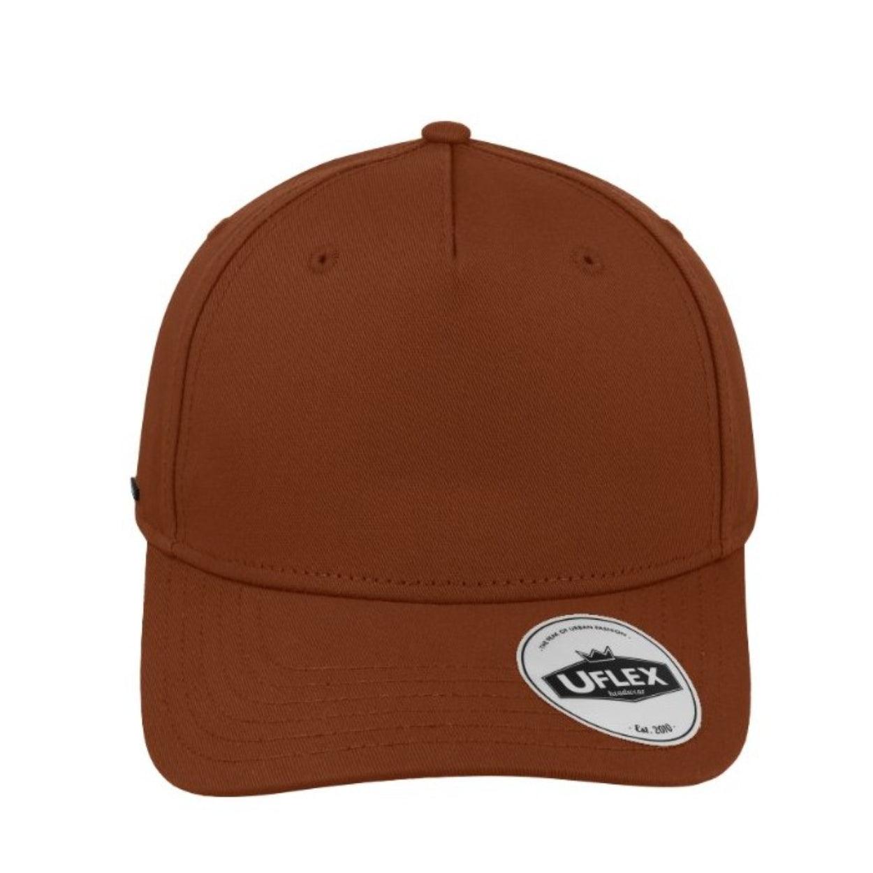 U15518RUSTY - Uflex 5P Curved Peak Snapback - Rust