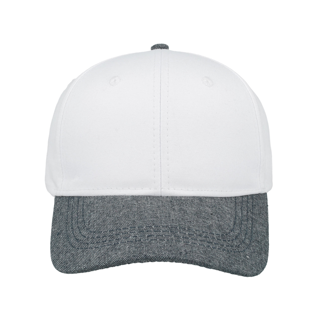 SAF6002WHT/DENM - SA Two-Tone 6 Panel Cap - White/Denim