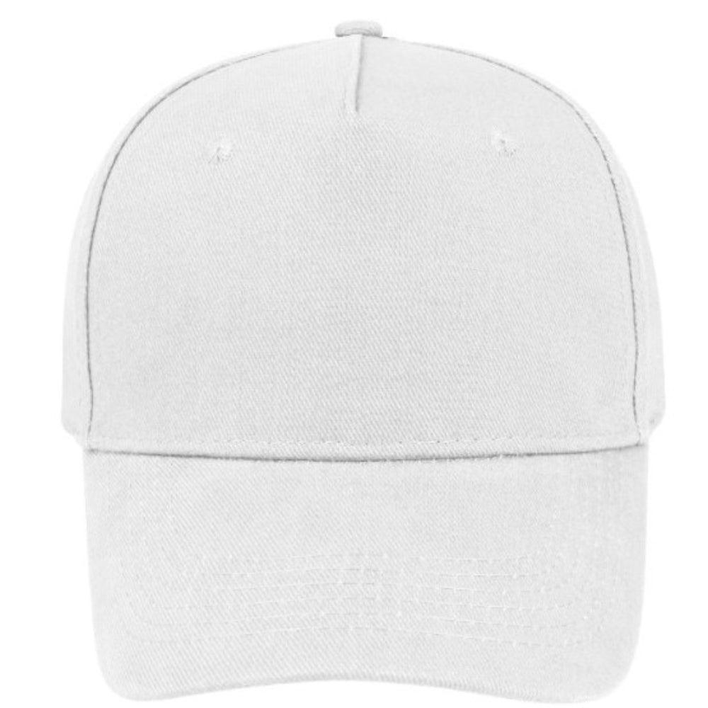 5001WHITE - Super 5 Panel Cotton Cap - White