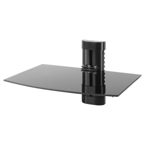 Volkano Steel Series Aluminium, Steel and Tempered Glass Single Shelf Unit