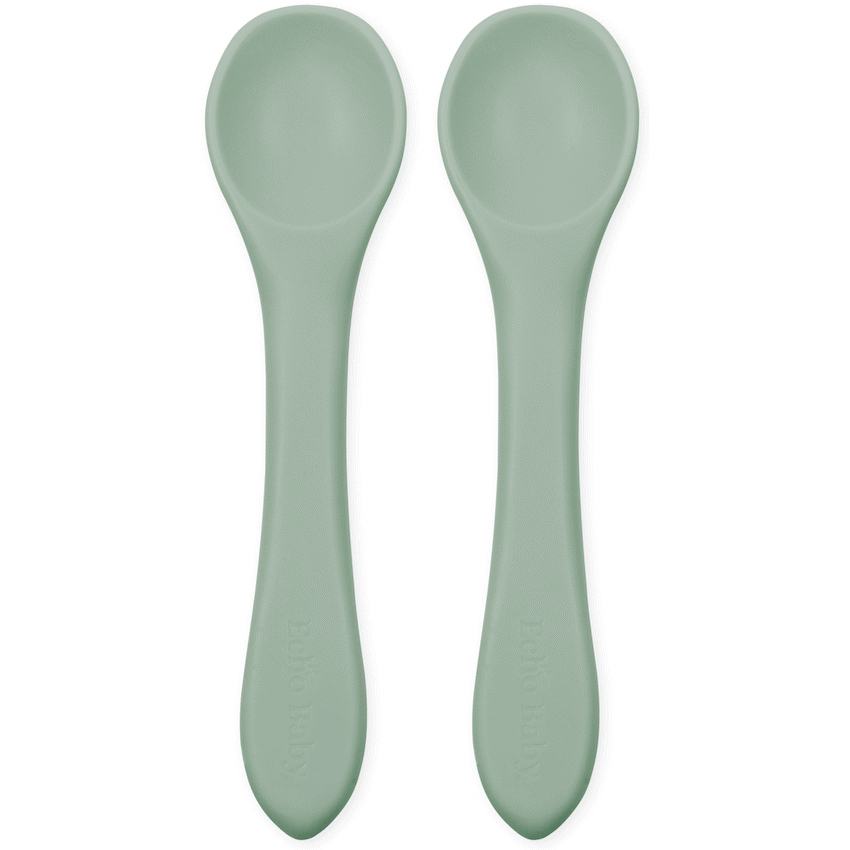 Silicone Feeding Spoons 2-Pack - Sage