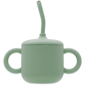 Silicone Training Cup with Straw - Sage