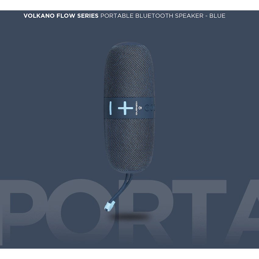 Volkano Flow Series Portable Bluetooth Speaker - Blue with Blue Buttons - Image 9