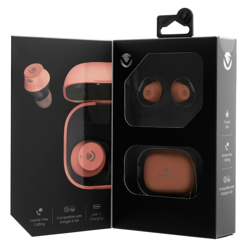 Volkano Taurus Series 2.0 True Wireless Earphones with Charging Case - Pink - Image 6
