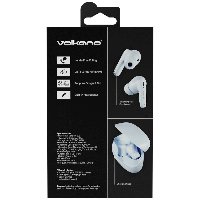 Volkano Jupiter Series TWS Earphones - Pastel Blue - Image 18