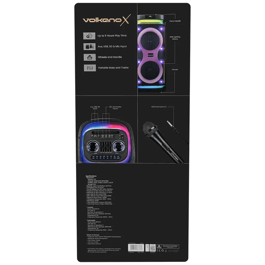 Volkano X Titan Series Dual 10" Party Speaker - Image 16