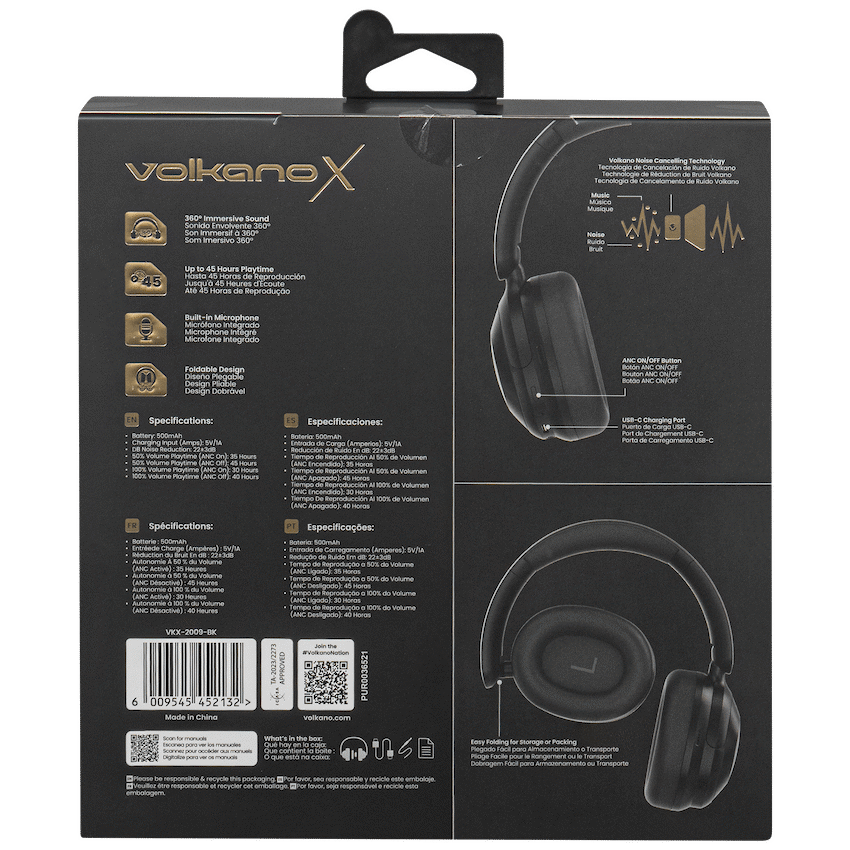 VolkanoX Halo ANC Bluetooth Headphone - Black - Image 19