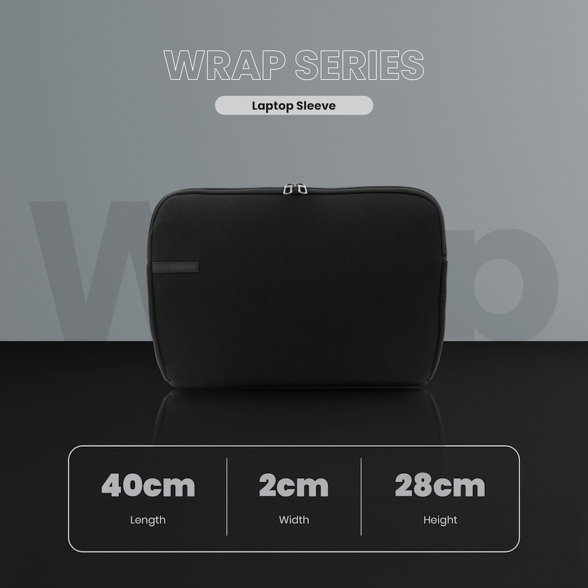 Volkano Wrap Series Laptop Sleeve 15.6" - Black - Image 2